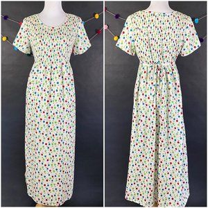 White Floral Maxi Dress with Empire waist, Tulip P